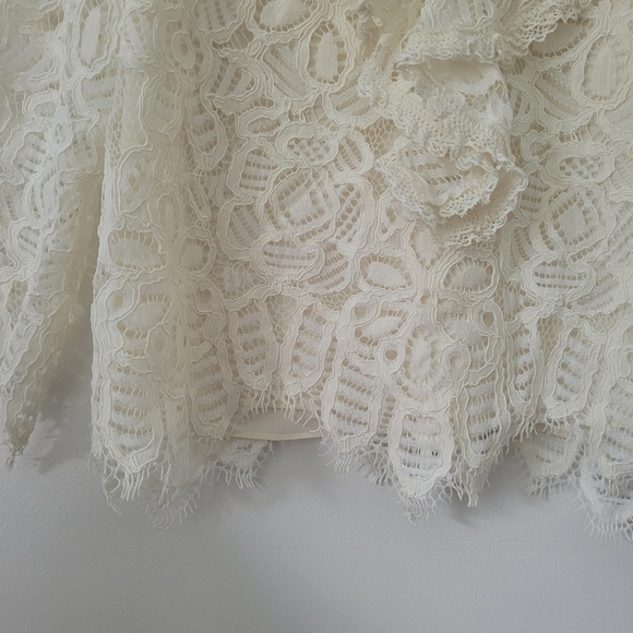 Alexis Waverly Lace Blouse Long Sleeve in Ivory Size Medium - Picture 3 of 16